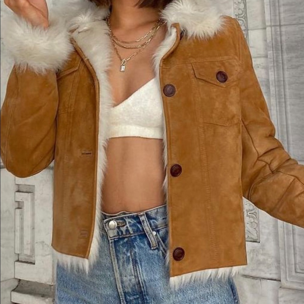 UGG Shearling Leather Sheepskin Camel Jacket Medium